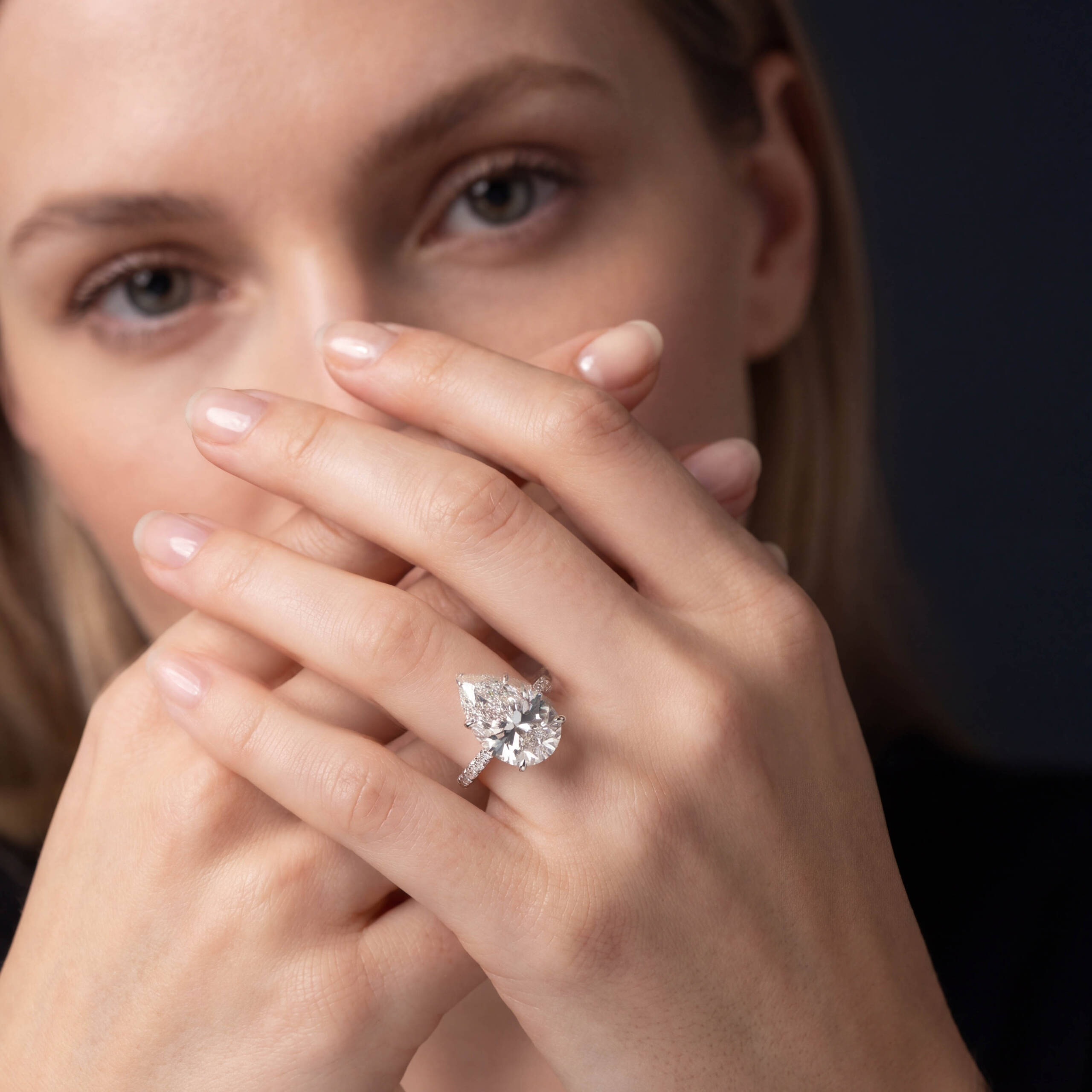 Pear Diamond Engagement Ring in 18K White Gold (5.76ct Centre) - Image 2