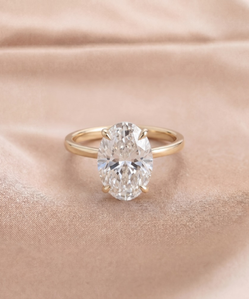 Oval Diamond Engagement Ring in 18K Yellow Gold (4.55ct Centre)